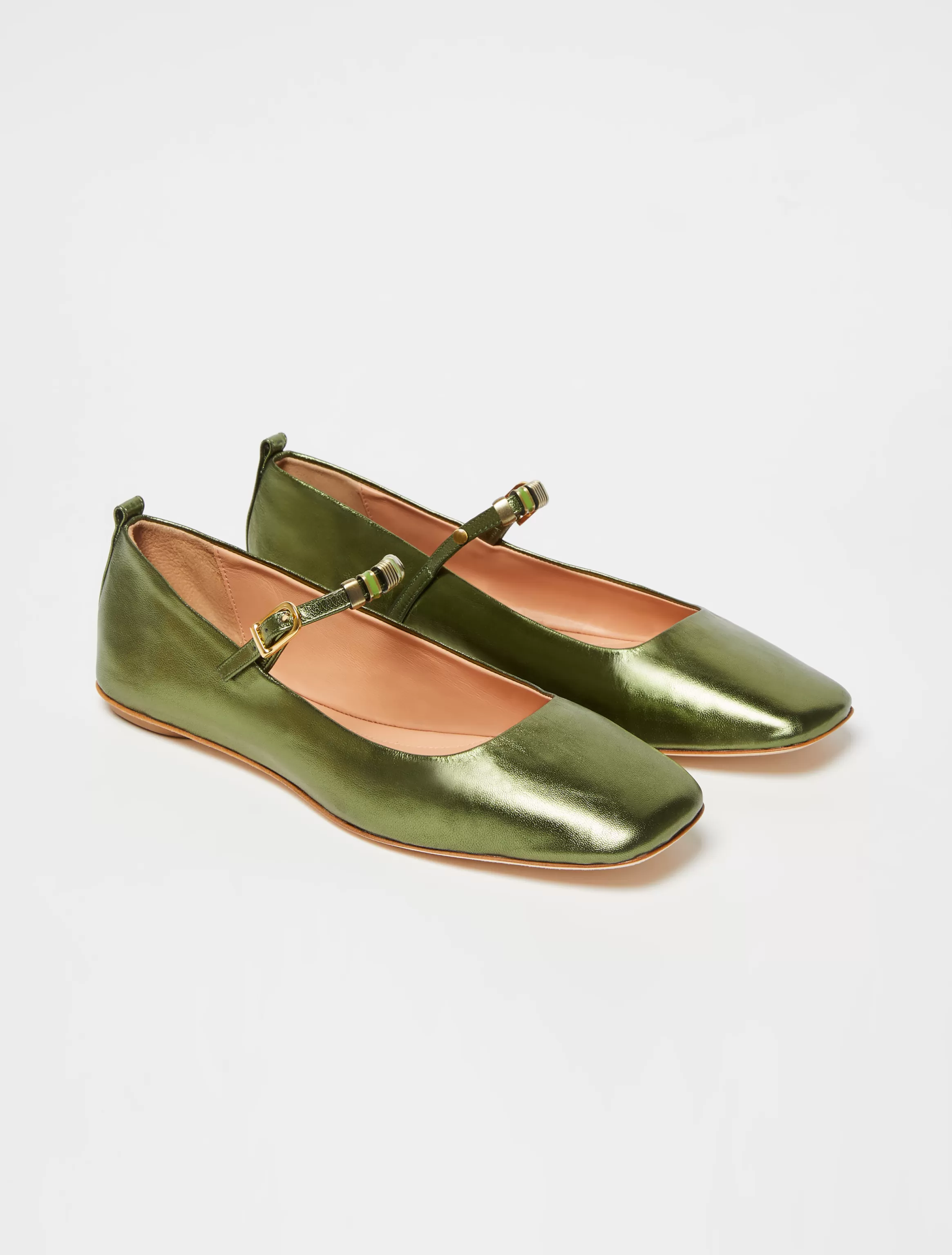 Laminated leather ballet flats*Max&Co Discount