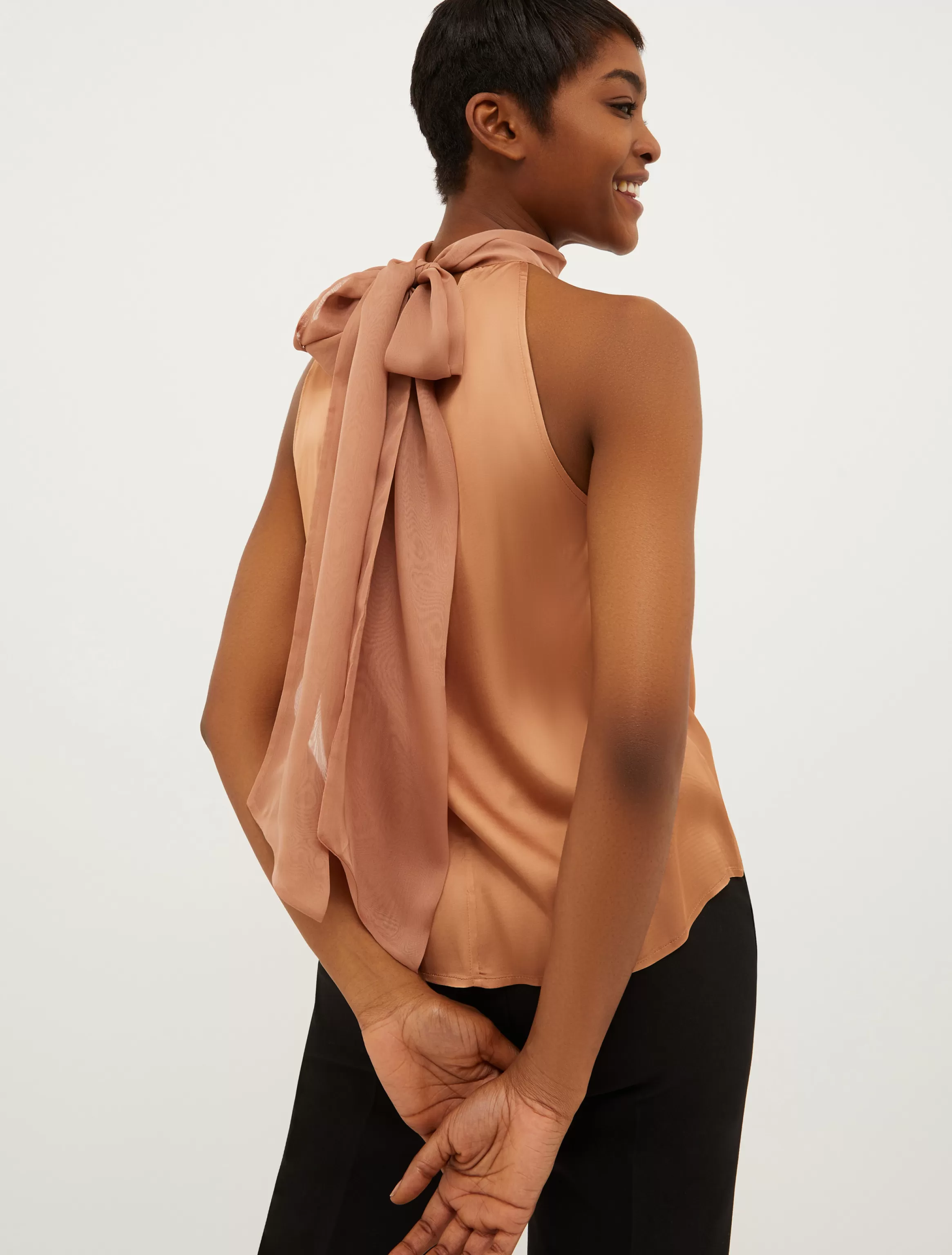 Satin halterneck top*Max&Co Flash Sale